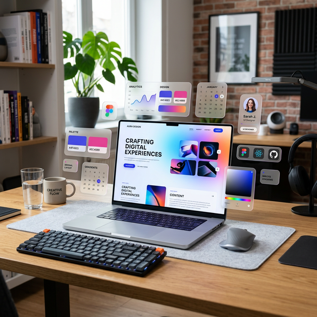 Modern website design workspace