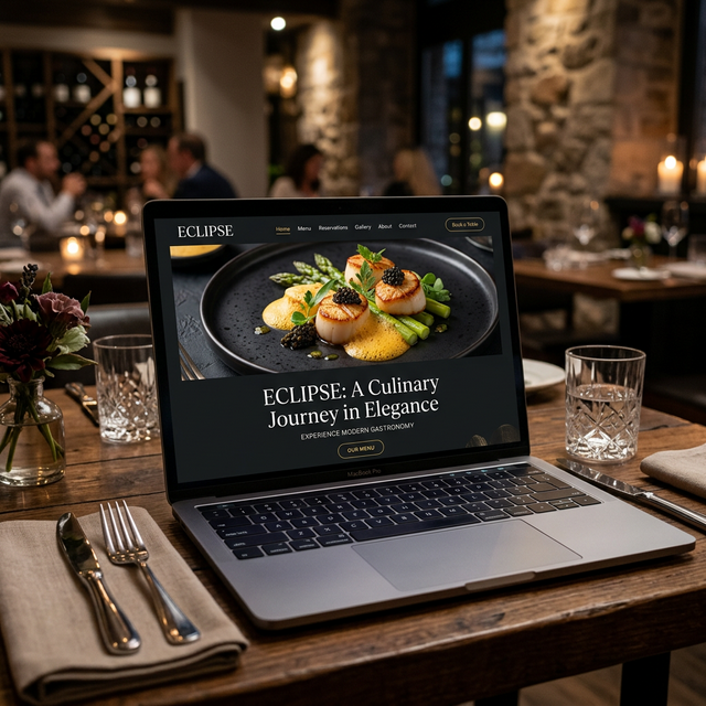 Restaurant website mockup